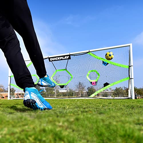 QuickPlay Zielnetz für Fußballtor mit 7 Punktzonen – Übungsschießen & Toraufnahmen – Rahmen Nicht im Lieferumfang enthalten