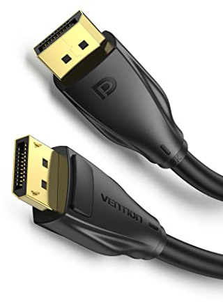 Vention Câble DisplayPort 8K 5m DP Cable 8K@60Hz 4K@240Hz DP1.4 avec HDR, DSC 1.2, G-Sync & Free-Sync, Câble Displayport 2m pour 144Hz Moniteur Gaming, PC etc