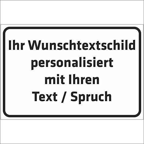 Indigos UG - Schilder selbst gestalten mit Wunschtext - Schild personalisiert weiß - Aluverbundplatte in 8 Größen - mit Text und Schrift - für Garage, Parkplatz, Firma, Schule, Hotel oder Carport