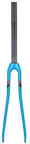 HSQMA Rennrad Carbon Gabel 700C Starre Gabel Felgenbremse 1-1/8'' Gerade Fahrrad Vorderradgabel QR 9mm (Color : 700c Blue)
