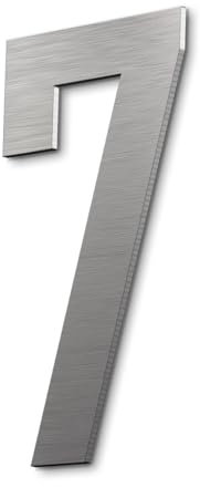 Numero civico 7 in acciaio inox con design Vegasline© – 30 cm