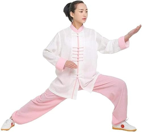 Tai Chi Uniform, Martial Arts Kung Fu Uniform Tai Chi Clothing Women,men Tai Chi Clothing Uniform Linen Long Sleeve Tai Chi Taekwondo Yoga Suit Wing Chun Zen Meditation Kung Fu Tai Chi Suit ( Color :