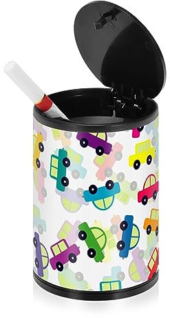 Farbige Spielzeugautos Aschenbecher für Zigaretten im Freien mit Deckel Geruchssicher Edelstahl Tragbare Rauchfreie Autozubehör Automobil-Asche
