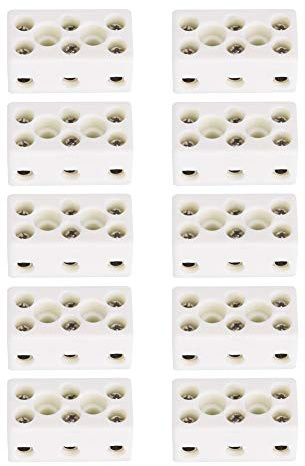 Morsettiera in Ceramica, Connettore Cavo 24a a 3 Vie da 10 Pezzi Resistente alle Alte Temperature