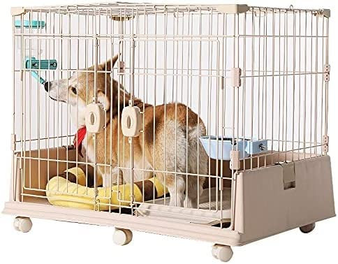 hundehütte outdoor , Hundekäfig For Den Innenbereich, Tierheim For Kleine Und Mittelgroße Haustiere, Tragbar, 3-türig Zusammenklappbar Mit Beweglichen Rädern, Haustierhaus For Den Innen- Und Außenbere
