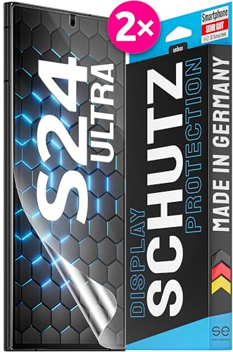 2x se® 3D SCHUTZFOLIE Transparent für Samsung Galaxy S24 Ultra,Selbstheilend, 100% Fingerabdruck & FaceID kompatibel, einfache blasenfreie Installation, Ultra-Klar, Stoß-Kratzfest, aus Deutschland