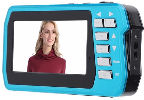 4K Underwater Camera, 10FT Waterproof Camera, 56MP 16X Zoom Digital Camera Fill Light, Selfie HD Dual Screens Underwater Camera for Snorkeling, Rafting