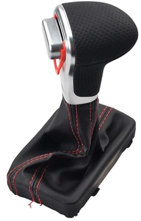 Malcayang Palanca de cambios automática | Para Audi A3 A4 A5 A6 Q5 Q7 (2004-2013) Con funda protectora negra transpirable y costuras rojas