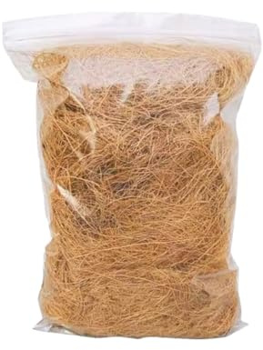 Mantillo de fibra de cáscara de coco largo para orquídeas, cubierta de musgo de cáscara de coco limpia, 0.25 libras