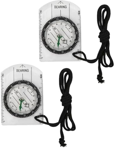 Boussole Course Navigation, Boussole d'Orientation Boussole d'Éclaireur, avec Déclinaison Réglable, pour Lecture Carte Expédition, Navigation, Course Orientation et Survie, transparent