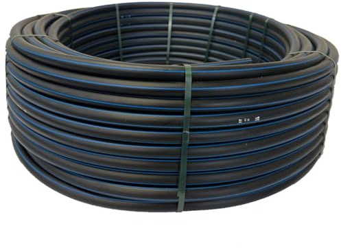 HydroSure HDPE Sprinkler Pipe PE80 25 mm x 50 m 10 Bar - Durable High Density Polyethylene Garden Irrigation Supply Pipe for Lawn, Flower Beds and Vegetable Irrigation