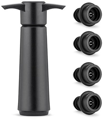 Wein Vakuumpumpe mit 4 Stopfen, Weinverschluss Vakuum Weinflaschenverschluss Weinkonservierer Wiederverwendbarer Flaschenverschluss Wein Vakuum hält Wein Frisch (4 Stopper)