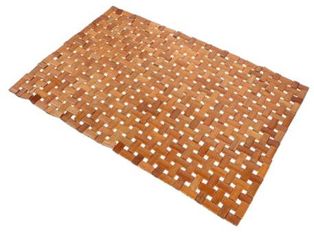 Happyyami Natte De Bambou Tapis De Bambou Accessoires De Sauna Tapis De Pliable En Tapis De Bain En Accessoire De Salle De Bain Coussin De Sauna Café