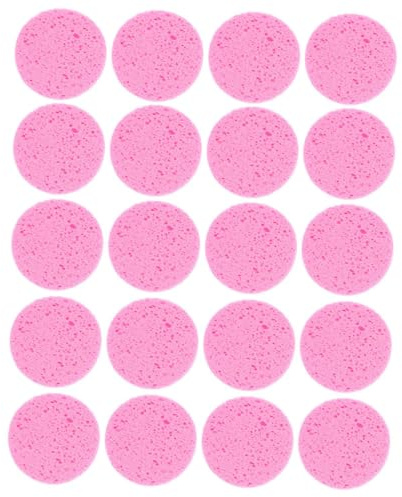 Healvian Dischetti Struccanti Cotone 20 Pezzi Rotondi in Cotone di Polpa di Legno per Pulizia Viso e Rimozione Trucco Delicata Diametro 60mm Spugne Morbide Rosa