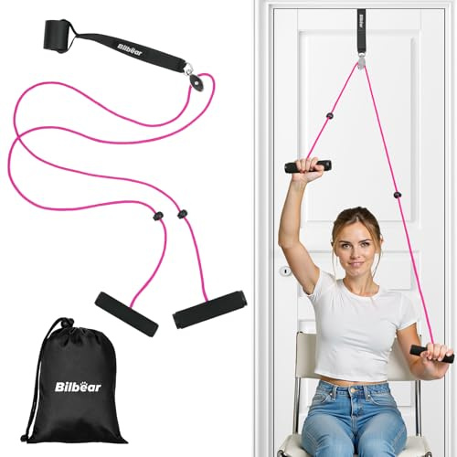 Bilbear Shoulder Pulley Over The Door for Physiotherapy,Shoulder Exercise Pulley for Rotator Cuff Rehab,Arm Pulley Physio Door,Exercise Pulley System Over Door Relieve Frozen Shoulder