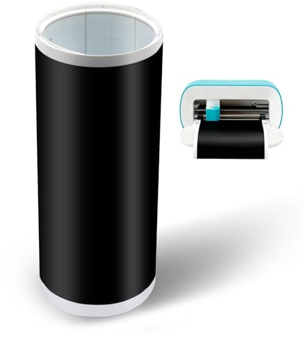 14x200cm Smart Vinyl Permanent Roll für Cricut Joy, Schwarz Plotterfolie Selbstklebend Vinyl, Vinylfolie Plotter Schwarz Plotter Folie für DIY Tassen,Fenster,Handyhülle,Auto