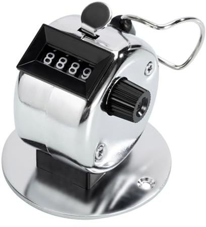 Clickers Zähler aus Metall, Handzähler mit 4-stelliger Anzeige, Spielfelder für Schläge, Baseball-Training, mechanischer Zähler