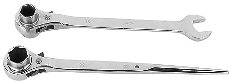 Telituny Juego de llaves de trinquete de extremo abierto con extremo puntiagudo, kit de herramientas de llave de trinquete de acero de para mejoras del hogar y reparación de automóviles