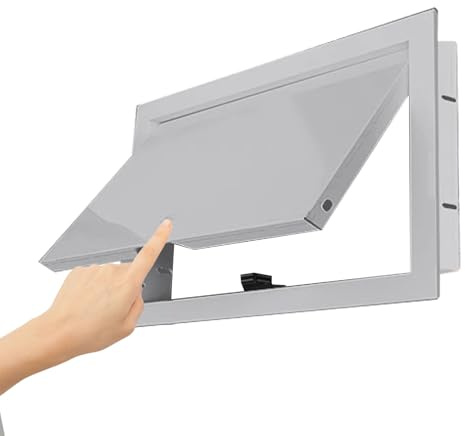 Vindinspektionslucka i metall med peklås, åtkomstpanel för VVS och ledningar, rektangulär gipsvägg service dörrskydd – grå, 250 x 150 mm (10 x 6 tum)