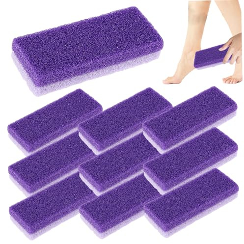 10 st pimpsten för fötter dubbelsidig förhårdnader skrubbare pedikyr fil mild exfolierande verktyg för dusch resevänligt badtillbehör (lila)