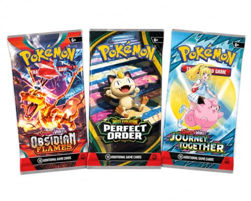Pokemon Cards 3-Pack Gift Bundle | 3 Assorted Booster Packs from MEGA Evolutions & Scarlet and Violet Sets | TCG Dragon Authenticated