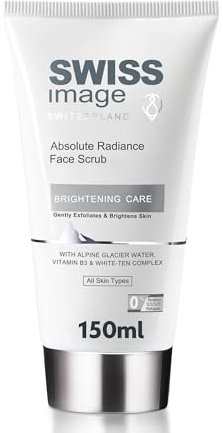 Swiss Image Aufhellungspflege Absolute Ausstrahlung Aufhellendes Gesichtspeeling Peelt sanft die Haut und hellt die Haut auf. Hautaufhellendes Gesichtspeeling für alle Haut, weiß, 150 ml