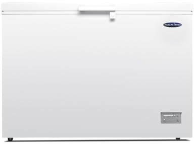 ICEKING CF371EW Chest Freezer, 371L Capacity, White, Counterbalanced Lid, x2 Wire Baskets, Adjustable Thermostat, Energy Efficient – Ideal for Kitchen, Utility Room, Garage or Out Building