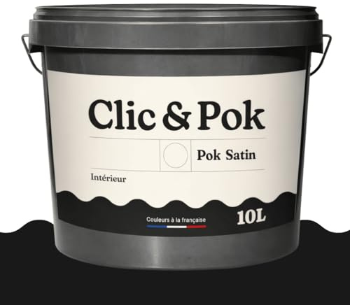 POK SATIN Peinture Mur Plafond – Intérieure Satinée, Lessivable, Multisupport - Blanc 100m² - 10L