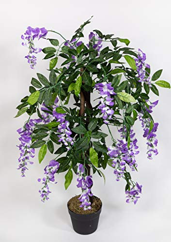 Seidenblumen Roß Wisteriabaum 90cm lila ZJ Kunstbaum Kunstpflanzen künstlicher Baum Pflanzen Blauregen Wisteria