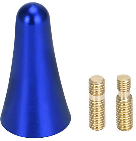 Asudaro Autoantenne, Universal Kfz Antenne 40mm Kurze Auto Antenne Aluminium Autoantenne Schraube Metall Kurze Dachkappe Antenne Auto Modifikationsteile Dachantenne,Blau