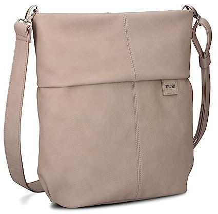 Zwei Damen Handtasche Mademoiselle.M M12 Umhängetasche 7 Liter Crossbody Bag, Schultertasche in DIN-A4-Größe, Schlüsselring, Geheimfach, inkl. extra kurzen abnehmbaren Schultergurt (cappuccino)