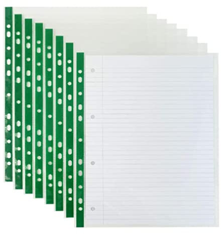 100 Quality A4 Punched Pockets 50micorn Strong Punched Pockets Filing Glass Crystal Clear