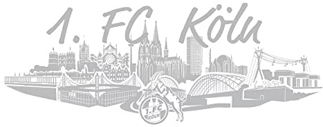 1. FC Köln Aufkleber Skyline silbern + Lesezeichen I love Köln | Autoaufkleber, Sticker, silber