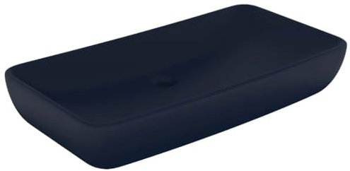 vidaXL Luxus Waschbecken Rechteckig Waschtisch Aufsatzwaschbecken Waschplatz Handwaschbecken Aufsatzwaschtisch Matt Dunkelblau 71x38cm Keramik