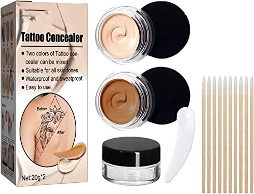 2 Farben Tattoo Concealer Creme, Hautnarben-Tattoo-Abdeckung Creme Geburtstag Concealer Spot Make-up Wasserdichtes Set