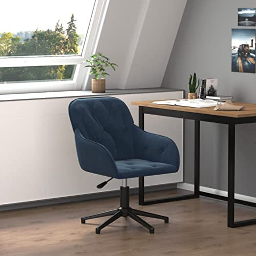 INLIFE Bürostuhl Drehbar Blau Samt,8.3kg,344855