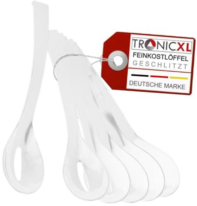TronicXL 12 cucchiai di plastica SAN scanalati, lavabili in lavastoviglie, cucchiaio, scolapasta, scolapasta, cucchiaio, schiumarola, scolapiatto, cucchiaio da servizio, cucchiaio da portata,