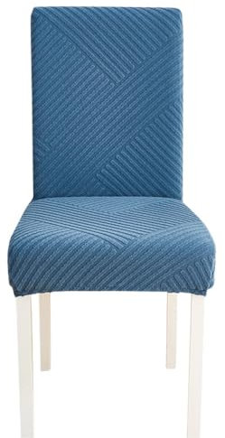 HZSZXG Stuhlhussen aus Jacquardstoff, Stuhlhussen für Esszimmer, Hochzeit, Büro, Bankett, Sitzbezüge, Heimdekoration, Stil 2, blau, 4-teilig