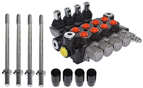 WYZSXX Hydraulisches Wegeventil, 4 Spulen, 11 gpm, SAE-Anschlüsse, Hydraulikventil 3625 psi für Kleintraktoren, Traktoren, Lader, Holzspalter