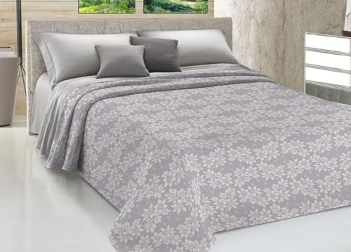 SOFFICIOSO Copriletto Estivo Fresco Tessuto Piquet Leggero Puro Cotone Linea Sonia MOD. Olivia Matrimoniale Beige