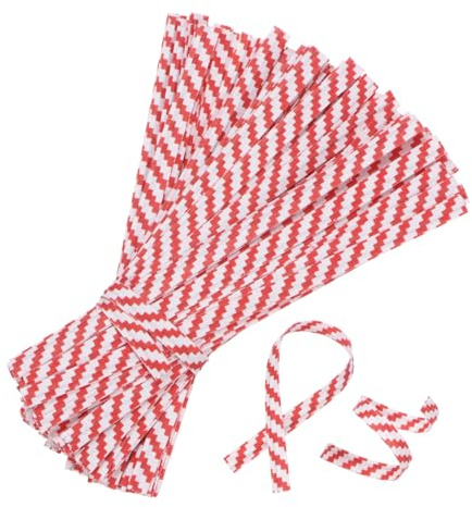 M METERXITY 700Pack Kraft Paper Twist Ties, 9cm Paper Twists Tie for Christmas/Party Decoration/Gift Wrapping/Bread/Cake/Pops Candy/Bakery Bags, Reusable Colored Twisty-Ties [Stripe Red]