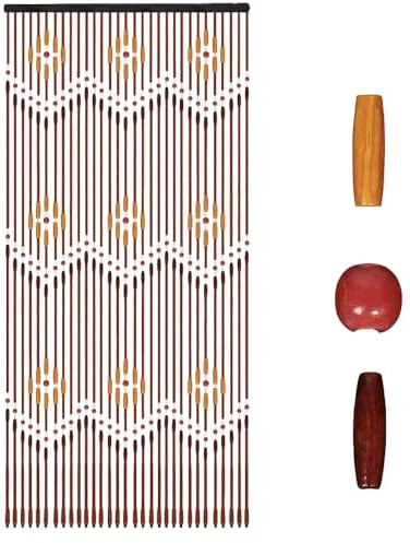 Perlenvorhang Türvorhang Bambusvorhang Holzperlen Vorhang 90x200cm Holzperlenvorhang Raumteiler Deko Vorhänge