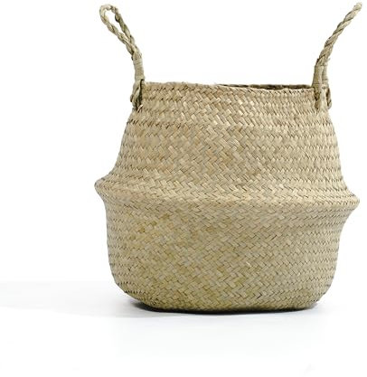 Valyria Home - Cesto 32 cm - Macetero Decorativo Plegable con Asas – Cesta de Almacenaje para Plantas, Ropa o Juguetes – Decoracion para el Hogar