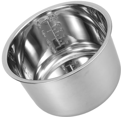 PRETYZOOM Cuve Intérieure pour Cuiseur à Riz Électrique Acier Inoxydable Épais Pot De Remplacement Antirayures Accessoire Multifonction pour Cuisson Soupe Et Gâteau