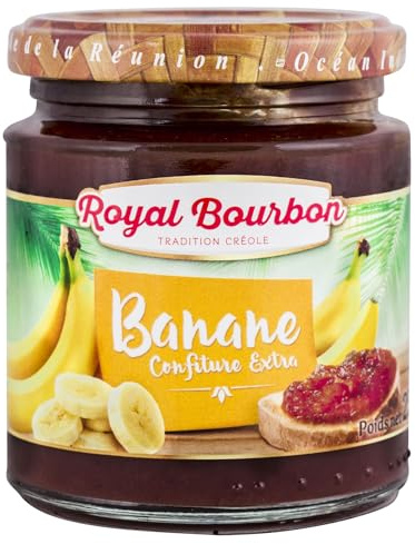 ROYAL BOURBON - Ile de la Réunion - Confiture Pot en verre de 250g : (Lot de 2 Pots, Banane)