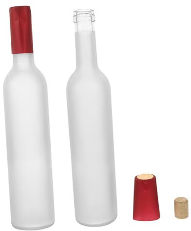 Holibanna Botellas De Vino Vacías De Vidrio Reutilizables 500ml Color Transparente para Manualidades Decoración Hogar Set De 2 Piezas