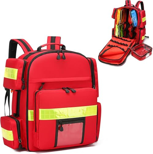 Medizinischer Notfall-Rucksack, Erste-Hilfe-Tasche, wasserdicht Überleben Essentials Trauma Kit Tasche First Responder Carrier mit Fach für EMT, Sanitäter