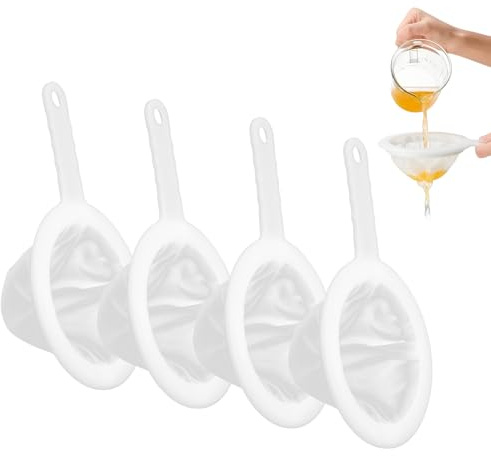 4pcs Plastic Fine Mesh Strainer, Kitchen Household Sieves Strainers, 100/200/300/400 Mesh Strainer Food Filter for Juice Coffee Flour Milk Tea