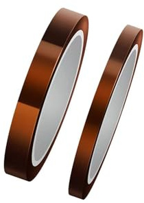 YANGWEN Cinta de Poliimida Kapton de Alta Temperatura - 2 Rollos (10mm y 20mm x 33m) - Cinta Térmica Resistente al Calor para Impresora 3D, Soldadura, Protección PCB y Circuitos Electrónicos