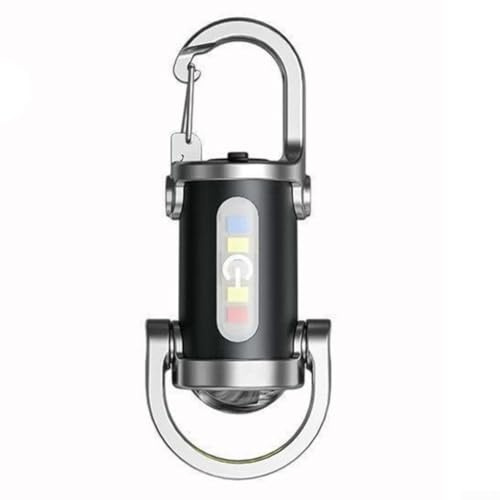 Mini torcia portachiavi, torcia elettrica e power bank di tipo C USB di ricarica impermeabile LED portachiavi torcia per avventure all'aperto
